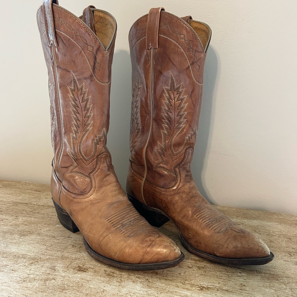 Tony Lama Distressed Brown Western Boots